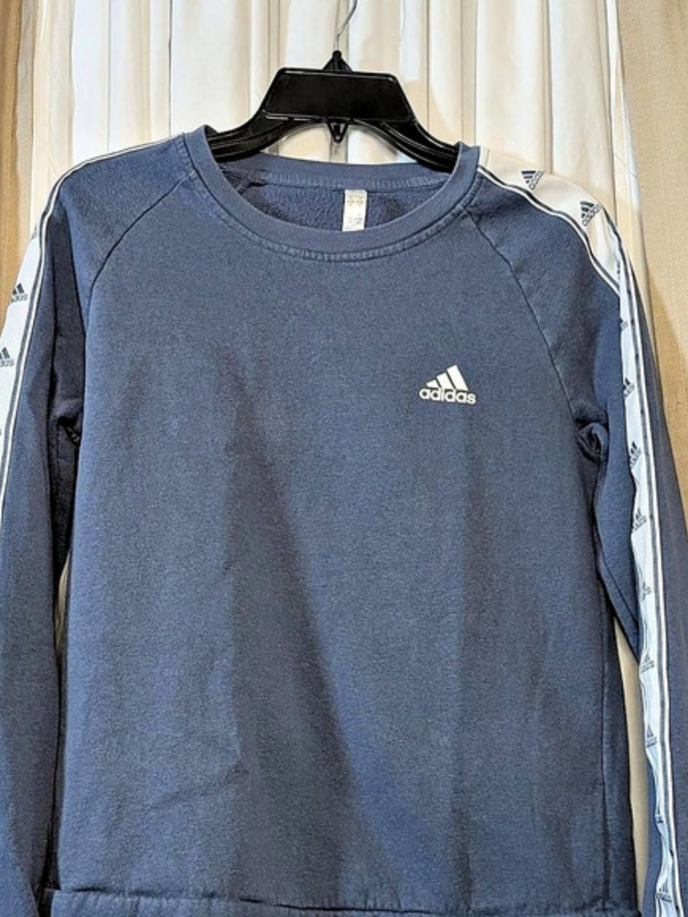 adidas Blue & White Long Sleeve Sweatshirt